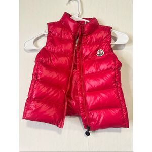 Moncler Pink Full Zipper Kids Down Puffer Vest, size 4Y